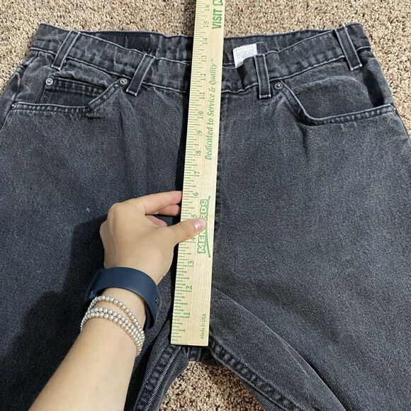 VTG Levis 550 Mens 36x32 Black Jeans Relaxed Fit Tapered Leg Orange Tab USA 1995 - Picture 9 of 11